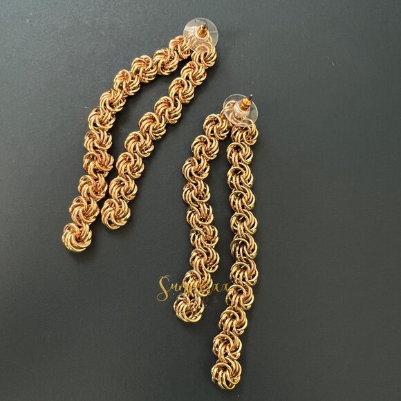 Dannijo Paola Chunky Chains Earrings Gold - Picture 3 of 5